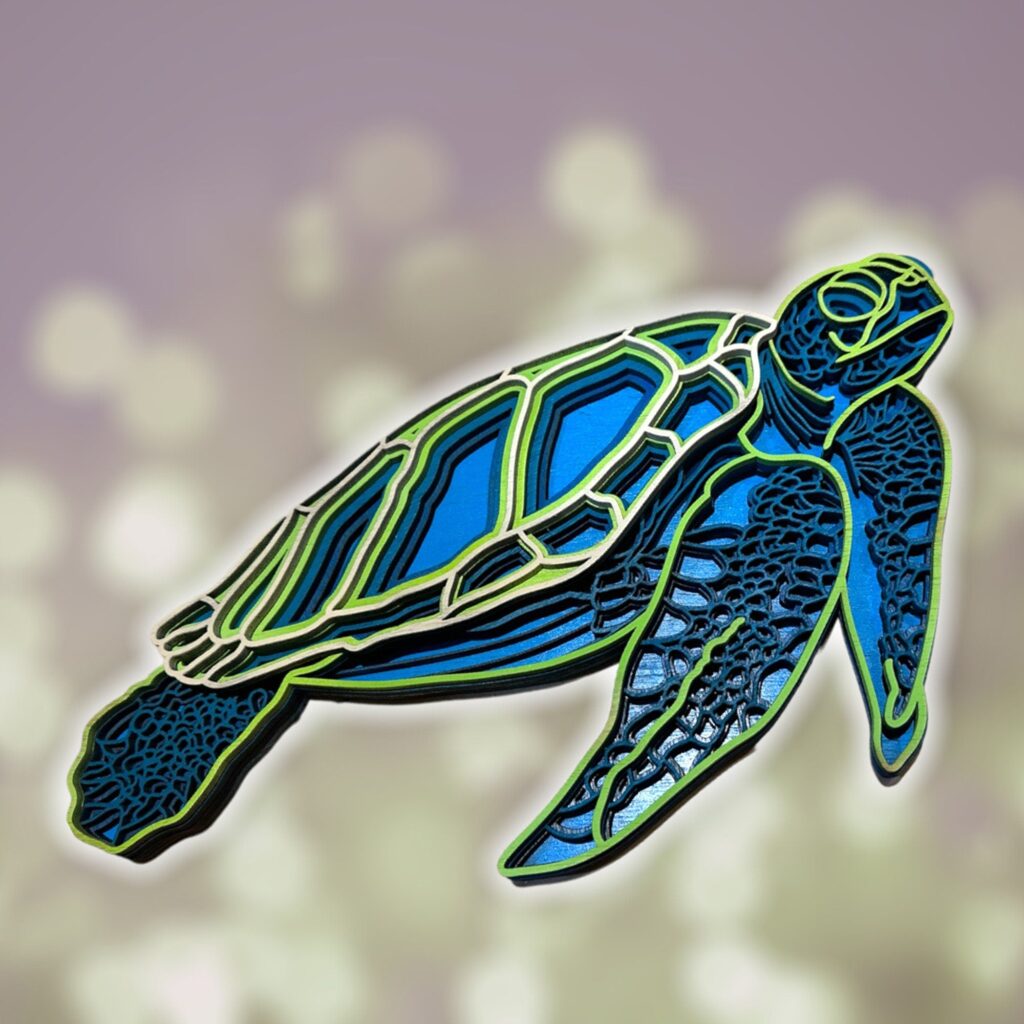 3D Layered Wood Turtle Wall Art – Havana Art – Made in Canada